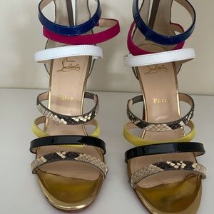 Christian louboutin multi and python strap size 40